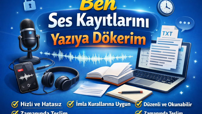 ses kayıtlarını yazıya dökerim