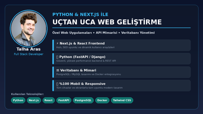 python -next.js ile full stack web uygulaması geliştiriyorum