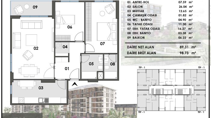 mimar olarak kat planı boyama ve 3D görsel yapabilirim