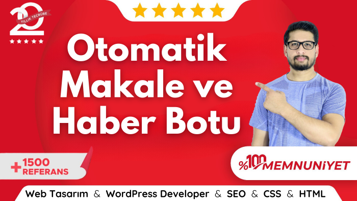 wordpress web sitenize içerik, ürün, haber botu kurabilirim