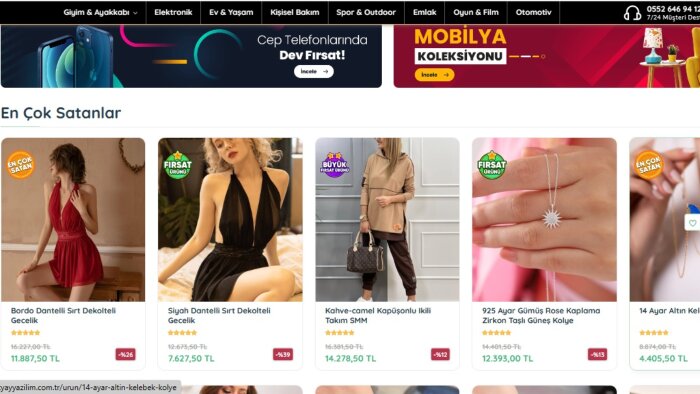 full özellikli e-ticaret sitesi yaparım