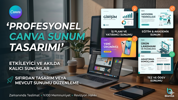 sıfırdan canva sunumu tasarlar ve düzenlerim