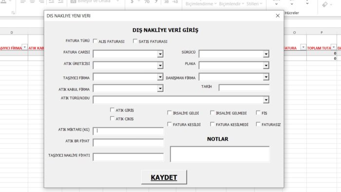 excelde veri giriş ve form ekranları hazırlayabilirim