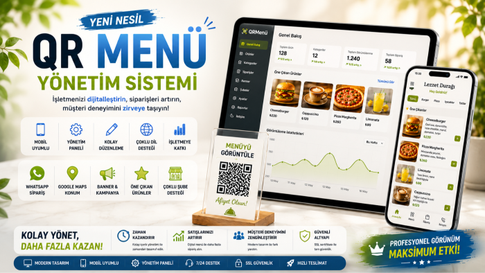 kafeler için yönetim panelli QR menü sistemi yapabilirim