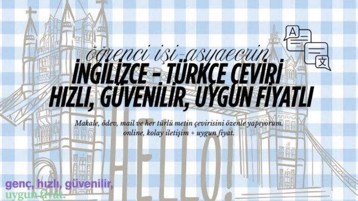 İngilizce Türkçe çeviri yapıyorum