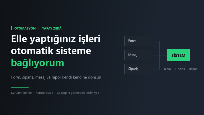 iş otomasyonu sistemi kurarım