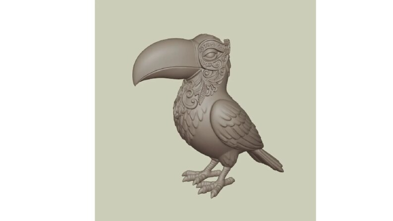 3D papağan modeli