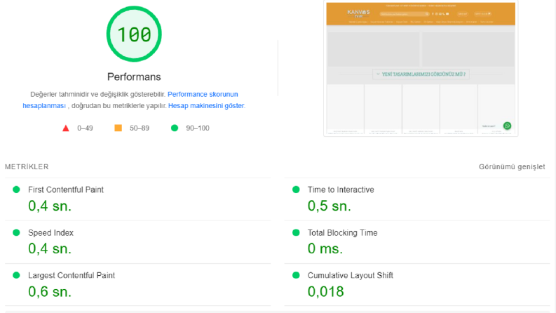 kanvasevim.com GTMetrix PageSpeed Optimizasyonu