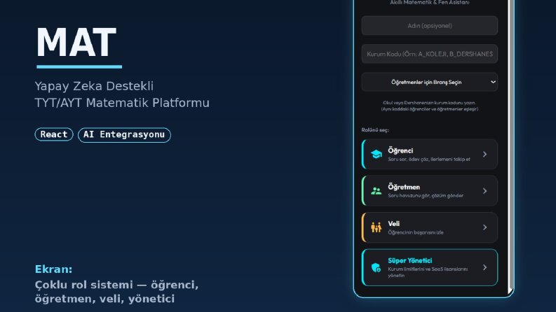 MAT — Yapay Zeka Destekli Matematik- Fen Platformu