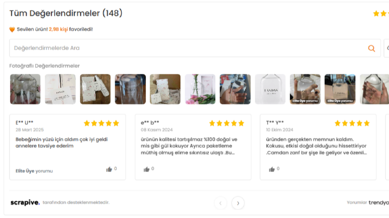 Trendyol değerlendirmelerinin E-ticaret sitesine entegresi