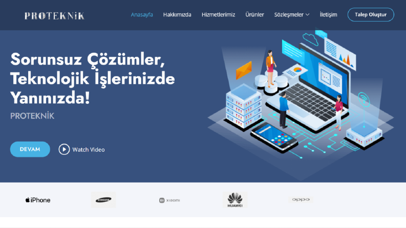 Proteknik Store web sitesi