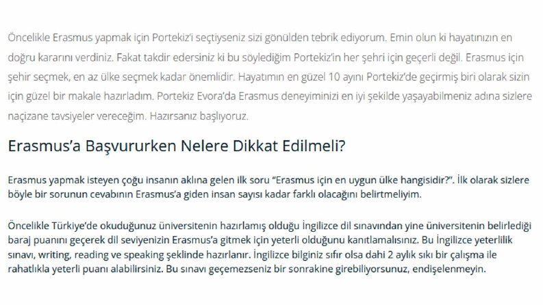 Portekiz'de Erasmus ile İlgili Makale