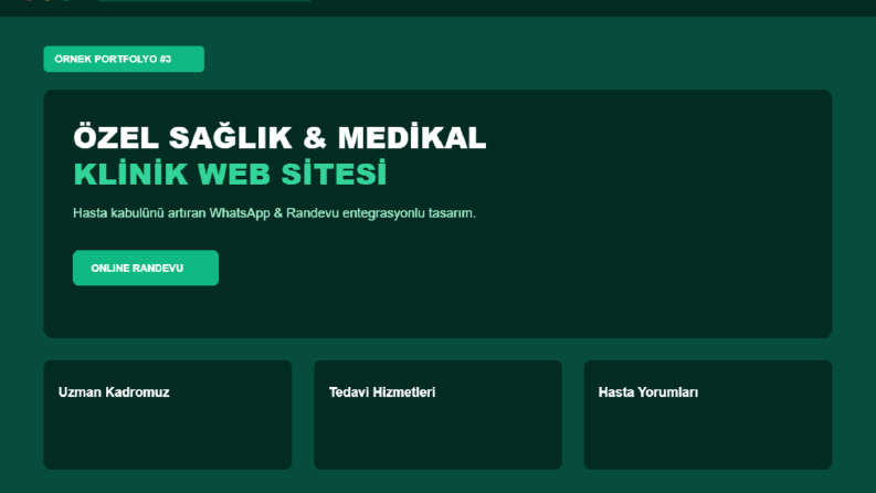 Özel Sağlık Kliniği ve Medikal Web Sitesi
