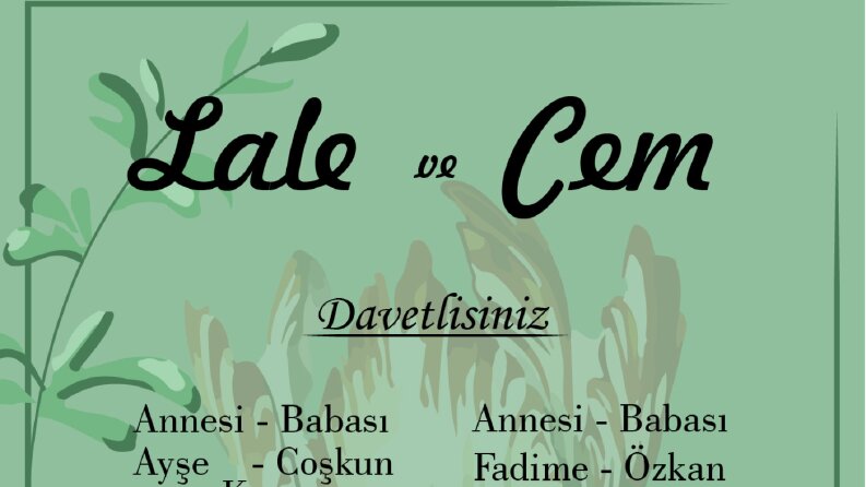 Düğün davetiyesi tasarımı
