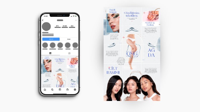 OMG Beauty - Puzzle Grid Instagram Tasarımı