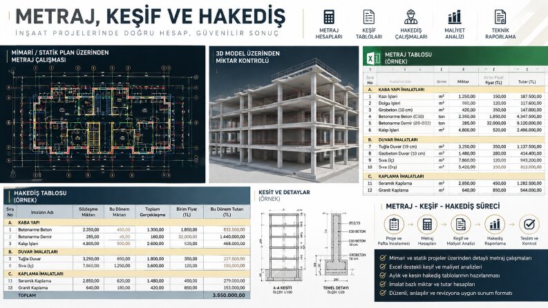 İnşaat Projelerinde Metraj, Keşif ve Hakediş Uzmanlığı