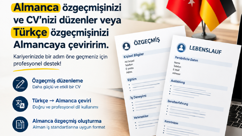 Almanca özgeçmişinizi ve CV düzenlerim