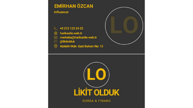 Örnek Kartvizit Tasarımı