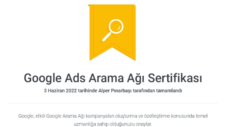 Google ads sertifikalar