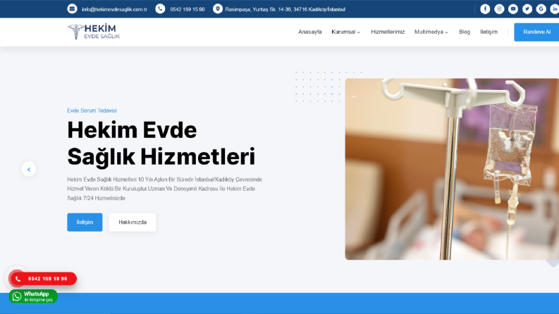 Hekim Evde Sağlık Web Sitesi Tasarımı