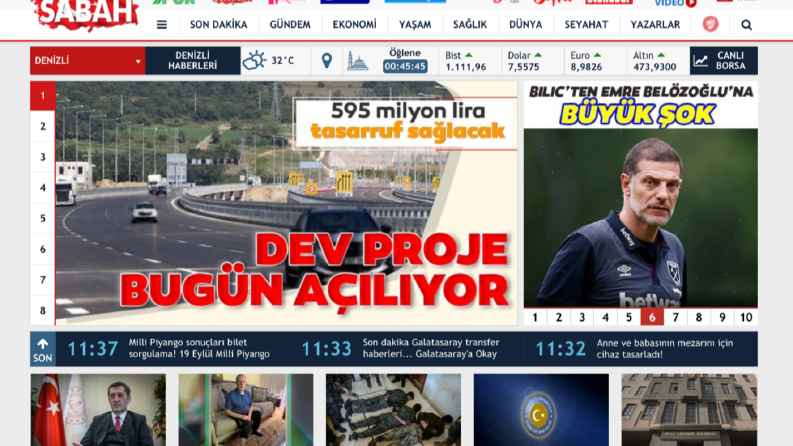 sabah.com.tr UI/UX çalışması