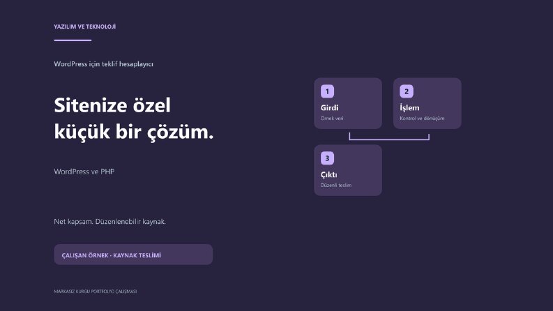 WordPress için kısa kodlu teklif hesaplayıcı