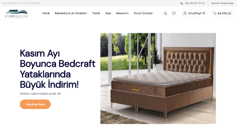 Bed Craft için e ticaret sitesi ktuyku.com