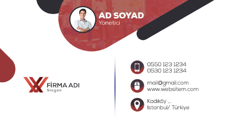 Kartvizit Tasarımı 1 (Kırmızı)