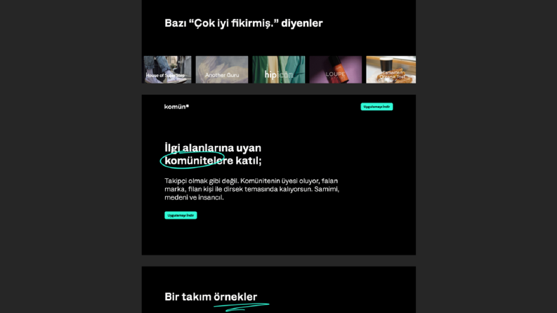 Komün - Landing Page Geliştirme