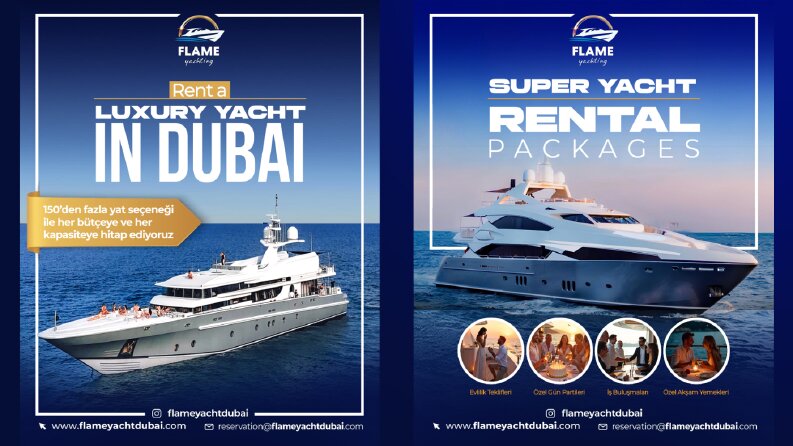 Dubai Yacht Rental Sosyal Medya Görselleri