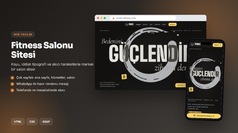 Fitness Salonu Çok Sayfalı Web Sitesi