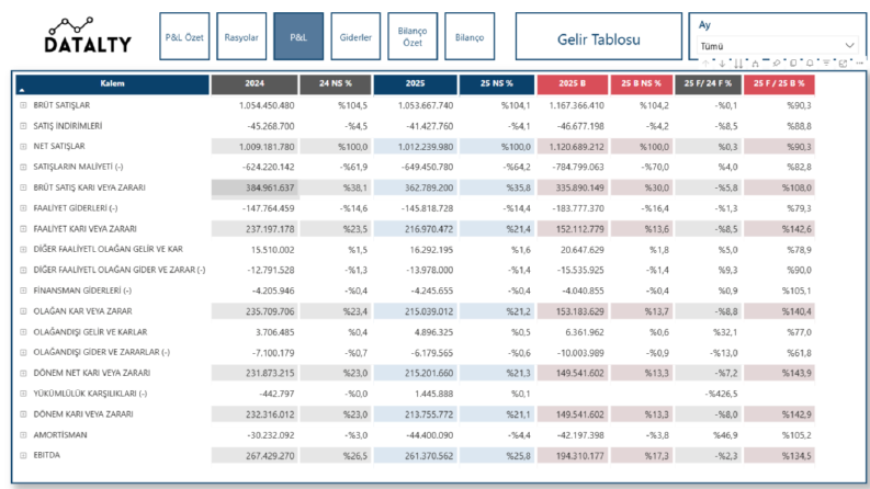 Power BI Finansal Raporlama ve Yönetim Analizleri