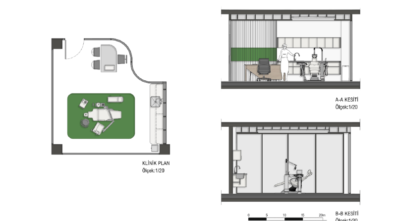 Terra Dental - Mimari Plan, Kesit Boyama ve Pafta Sunumu