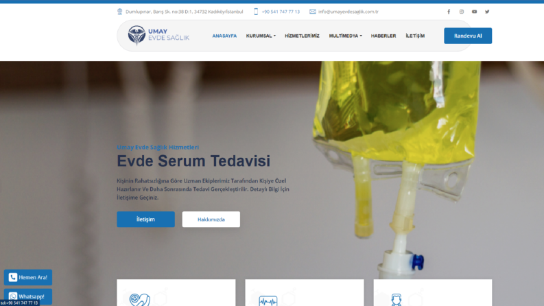 Umay Evde Sağlık Web Sitesi Tasarımı