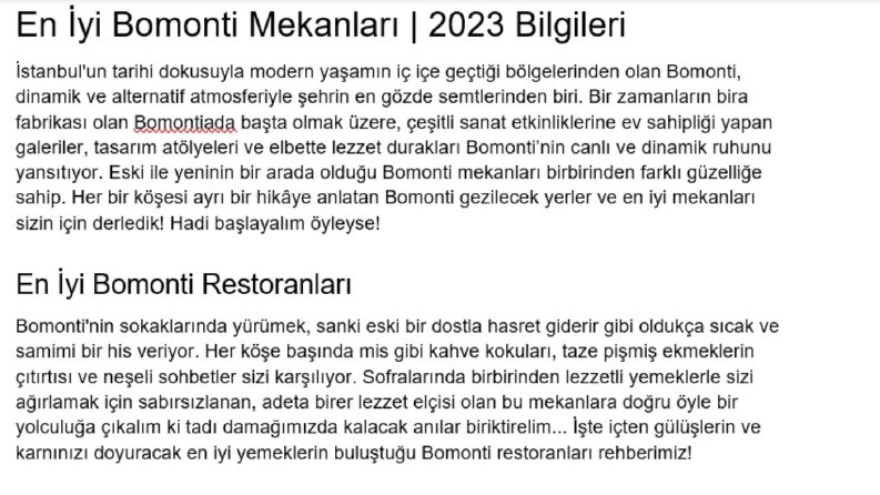 Bomonti'nin En İyi Mekanları