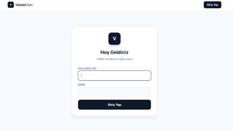 Vekalet Cari: Minimalist ve Kullanıcı Odaklı Web Arayüzü