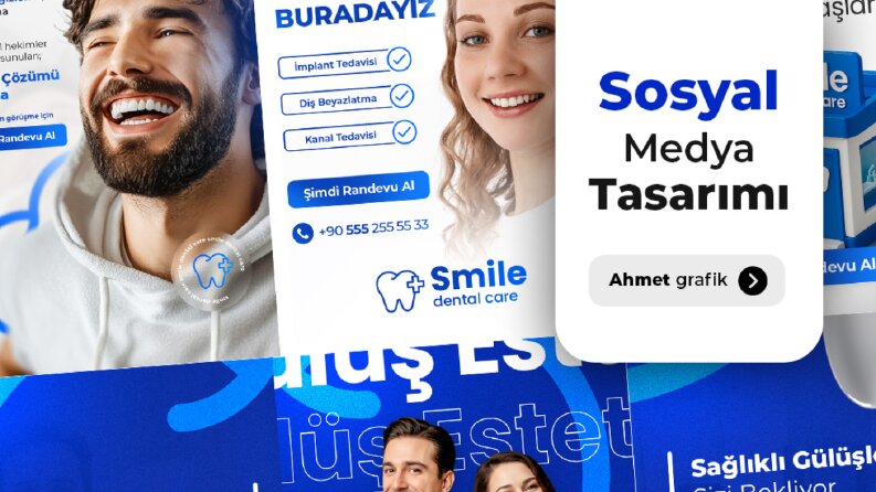 Diş kliniği sosyal medya tasarımları