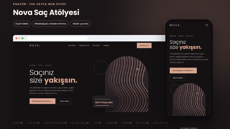 Kuaför Web Sitesi | WhatsApp Randevulu (Konsept)