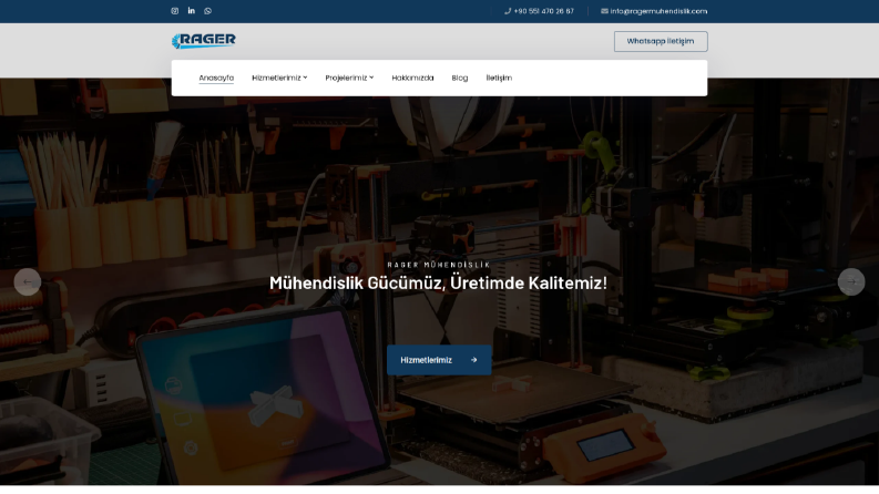 Rager Mühendislik - Web Site Tasarımı