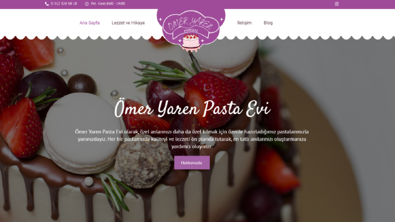Ömer Yaren Pasta Evi İçin Kurumsal Web Sitesi Yaptık