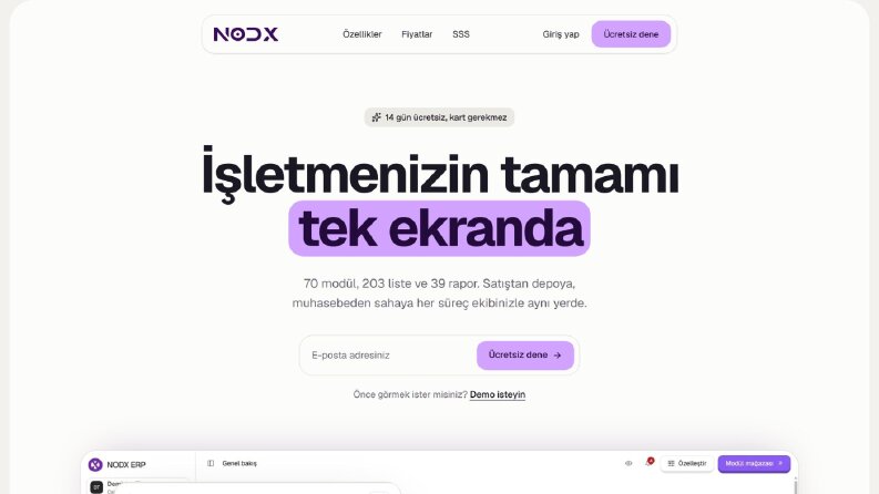 NODX ERP: İşletmeler için tek ekrandan yönetim paneli