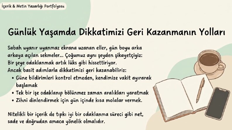 Günlük Yaşamda Dikkatimizi Geri Kazanmanın Yolları