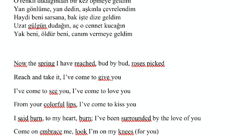 Lyrics Çeviri