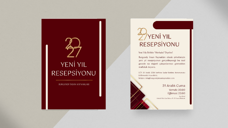 Çift Yüzlü Konsept Davetiye