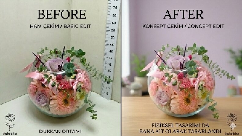 Çiçekçiler İçin Satış Artıran Profesyonel Ürün Fotoğrafı Düzenleme