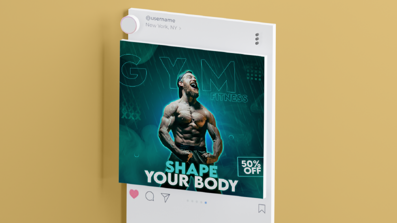 fitness gym - instagram post tasarımı