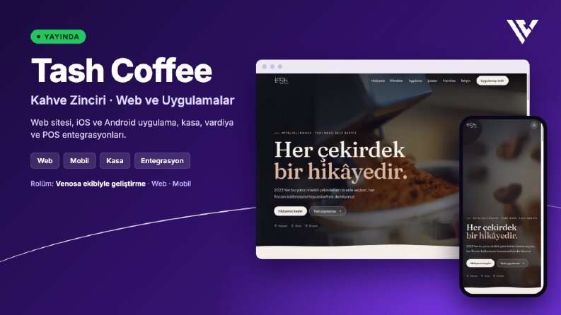 Tash Coffee - Web Sitesi, Mobil Uygulama ve Kasa