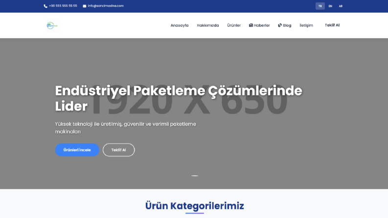Tamamen Dinamik Yapıda Kurumsal Site