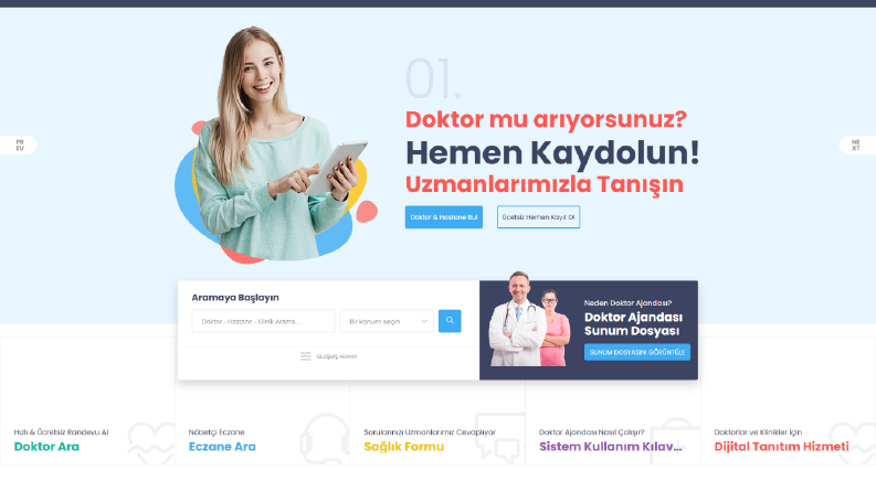 Doktor Ajandası Web Sitesi Tasarımı