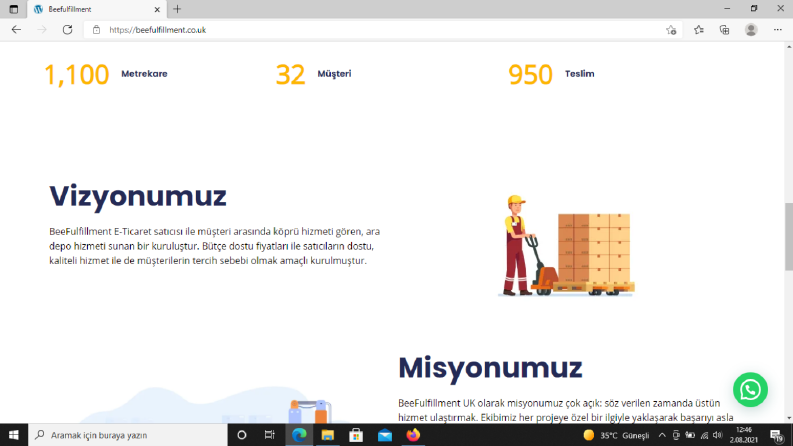 Beefulfillment Website Tasarımı 